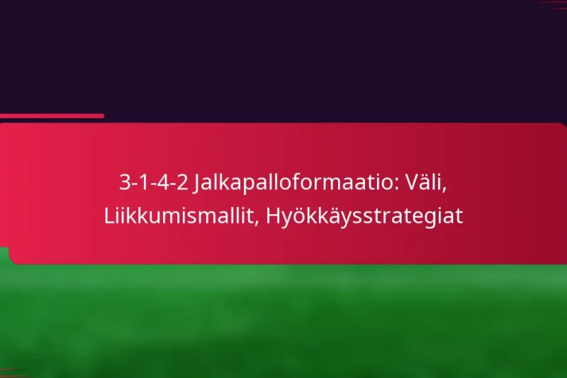 3-1-4-2 Jalkapalloformaatio: Väli, Liikkumismallit, Hyökkäysstrategiat