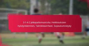 Read more about the article 3-1-4-2 Jalkapallomuotoilu: Heikkouksien hyödyntäminen, Taktiikkavirheet, Sopeutumiskyky