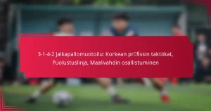 Read more about the article 3-1-4-2 Jalkapallomuotoilu: Korkean prässin taktiikat, Puolustuslinja, Maalivahdin osallistuminen