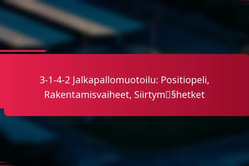 3-1-4-2 Jalkapallomuotoilu: Positiopeli, Rakentamisvaiheet, Siirtymähetket