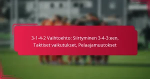 Read more about the article 3-1-4-2 Vaihtoehto: Siirtyminen 3-4-3:een, Taktiset vaikutukset, Pelaajamuutokset