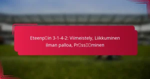 Read more about the article Eteenpäin 3-1-4-2: Viimeistely, Liikkuminen ilman palloa, Prässääminen