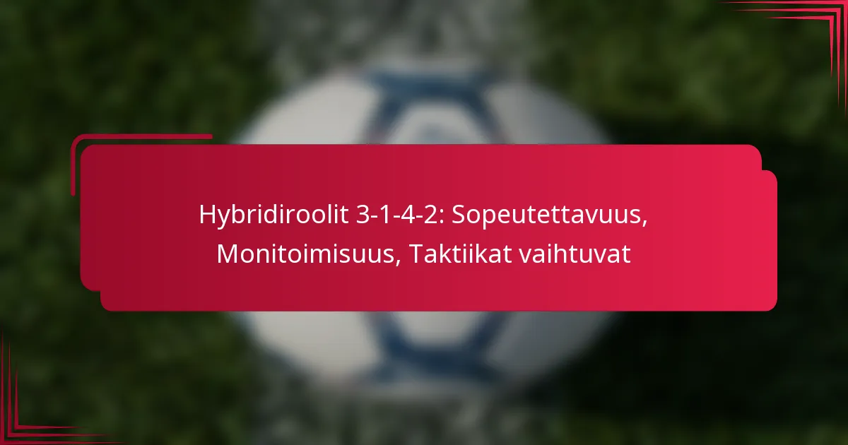 Read more about the article Hybridiroolit 3-1-4-2: Sopeutettavuus, Monitoimisuus, Taktiikat vaihtuvat