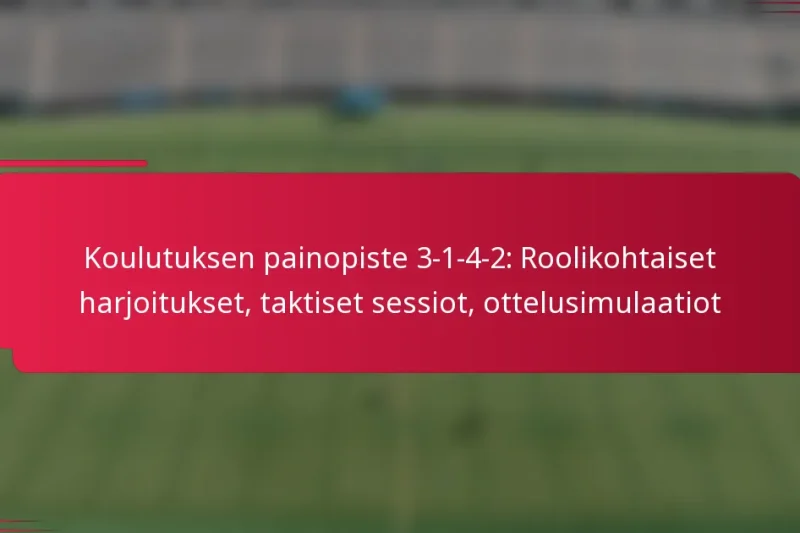 Koulutuksen painopiste 3-1-4-2: Roolikohtaiset harjoitukset, taktiset sessiot, ottelusimulaatiot