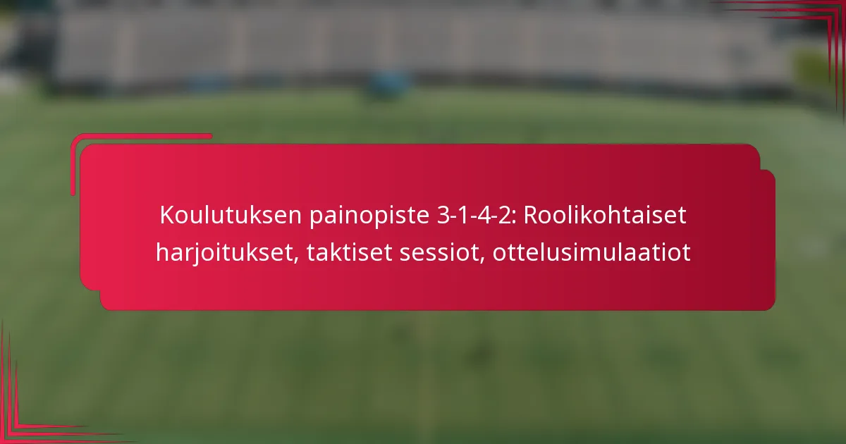Read more about the article Koulutuksen painopiste 3-1-4-2: Roolikohtaiset harjoitukset, taktiset sessiot, ottelusimulaatiot