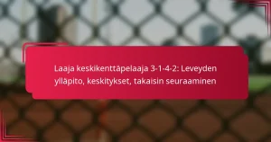 Read more about the article Laaja keskikenttäpelaaja 3-1-4-2: Leveyden ylläpito, keskitykset, takaisin seuraaminen
