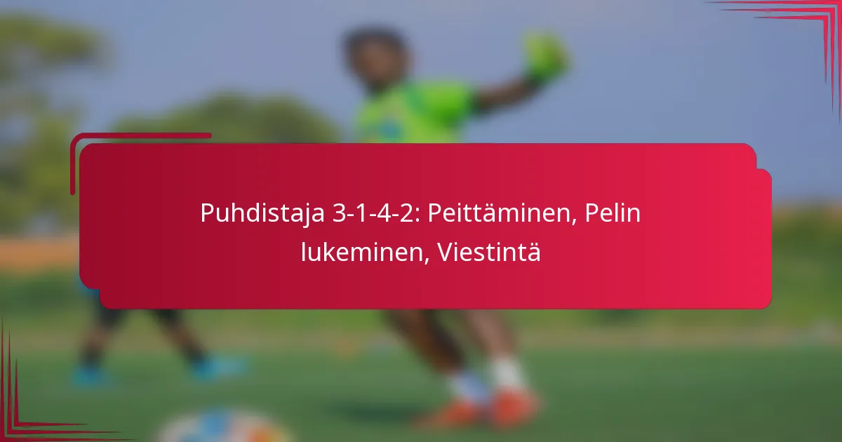 Read more about the article Puhdistaja 3-1-4-2: Peittäminen, Pelin lukeminen, Viestintä
