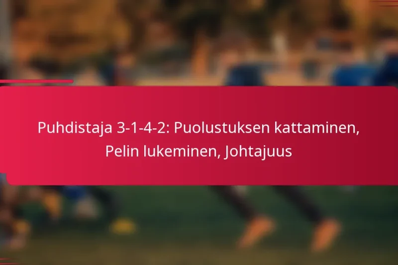 Puhdistaja 3-1-4-2: Puolustuksen kattaminen, Pelin lukeminen, Johtajuus