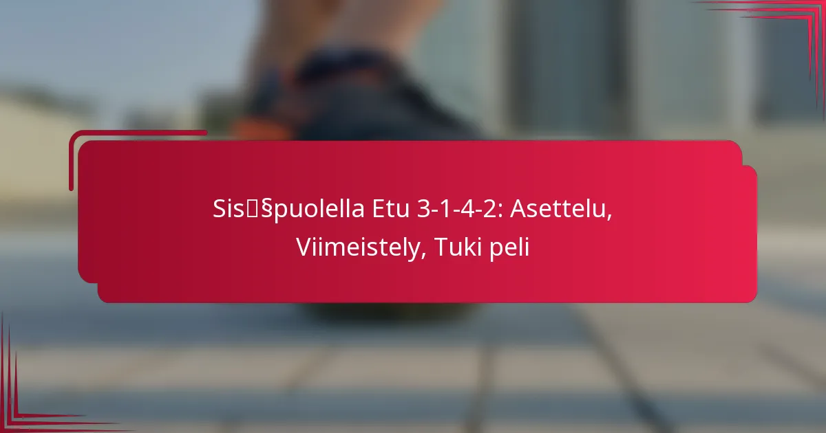 Read more about the article Sisäpuolella Etu 3-1-4-2: Asettelu, Viimeistely, Tuki peli