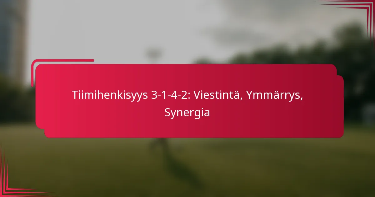 You are currently viewing Tiimihenkisyys 3-1-4-2: Viestintä, Ymmärrys, Synergia