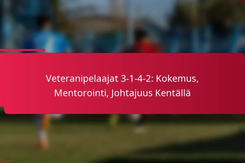 Veteranipelaajat 3-1-4-2: Kokemus, Mentorointi, Johtajuus Kentällä