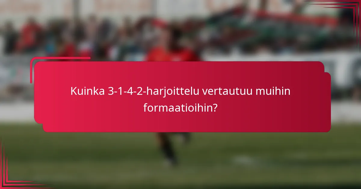 Kuinka 3-1-4-2-harjoittelu vertautuu muihin formaatioihin?