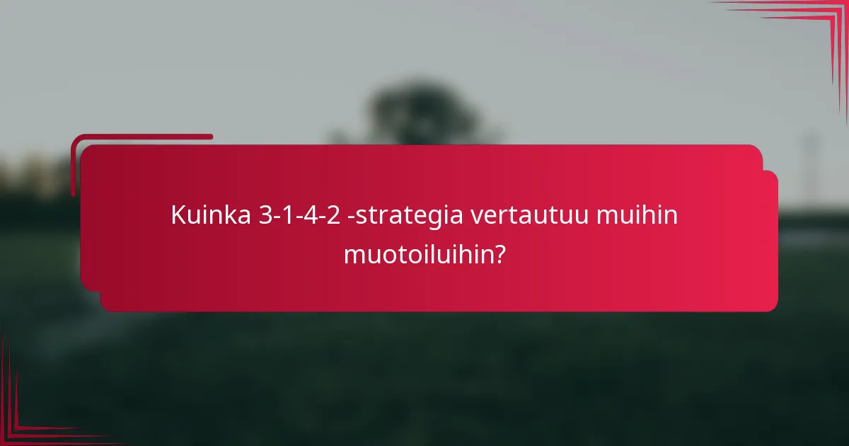 Kuinka 3-1-4-2 -strategia vertautuu muihin muotoiluihin?