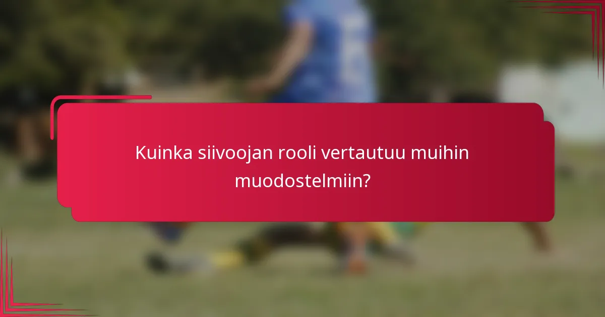 Kuinka siivoojan rooli vertautuu muihin muodostelmiin?