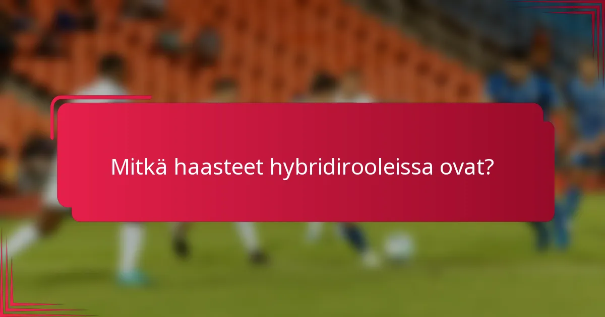 Mitkä haasteet hybridirooleissa ovat?