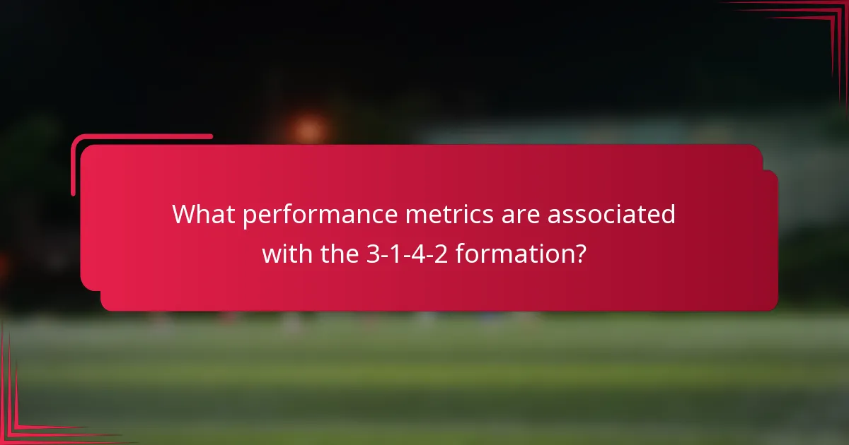 What performance metrics are associated with the 3-1-4-2 formation?